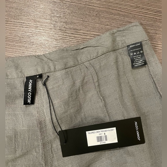 Jonny Cota tailored linen trouser in grey. New with tags. 50% linen, 50% rayon - Picture 4 of 5